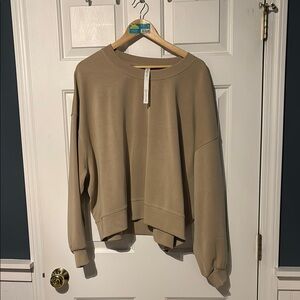 Lululemon Softstreme Perfectly Oversized Cropped Crew, Color- Trench Size- 20